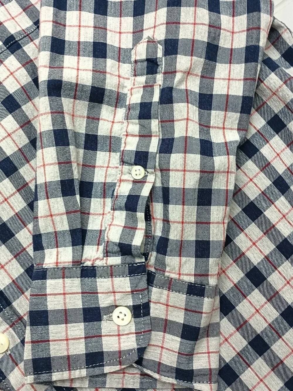 J.Crew Secret Wash Plaid Button Down Shirt Large Organic Cotton Stretch Classic
